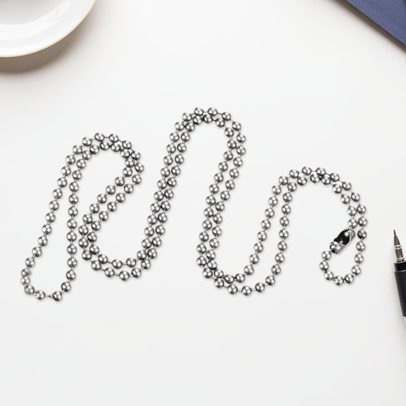 TEHAUX 1Set Plated Silver Stainless Steel Ball Chain Necklace for DIY Jewelry Crafting and Keychain Use