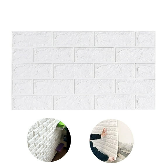 TEHAUX White Brick Wallpaper Peel and Stick Wall Tile for Home Decoration and Kitchen Backsplash