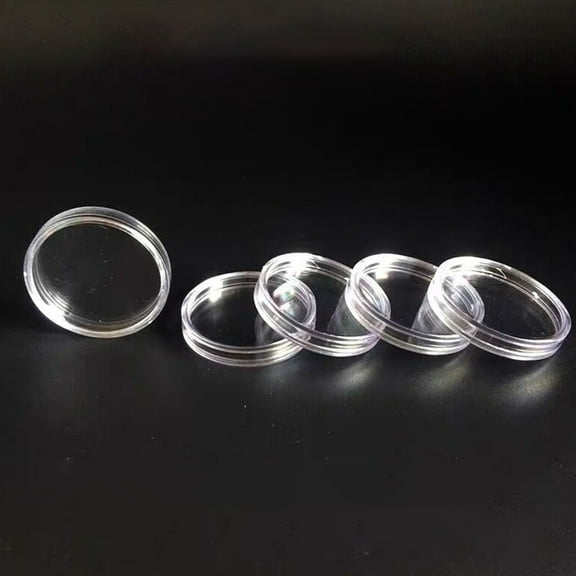 TEHAUX 1Set Transparent Coin Display Case with Clear Lid for Collectors and Exhibitions