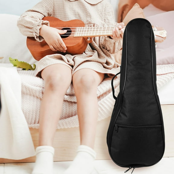 TEHAUX 1Set Ukulele Case Black Rectangular Shape Simple Design for Outdoor Performance 23.03X8.27X0.79In