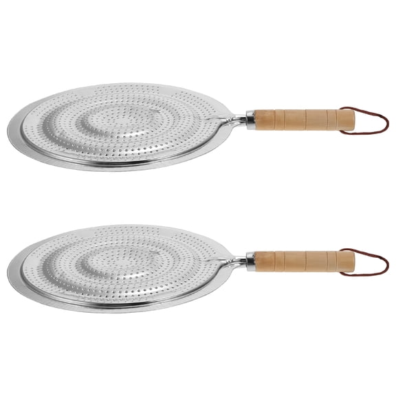 TEHAUX Heat Insulation For Pans Silver Iron 2Pcs 12.6x8.3x0.2In For Kitchen Use