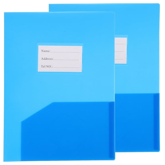 TEHAUX 2 Pcs Colored Document Folders Office 30.50X22.50X0.20CM Blue