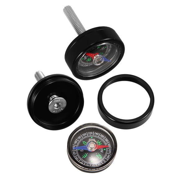 TEHAUX 2Sets Black Cycling Compass Handlebar Accessory Weatherproof Durable Navigation Tool