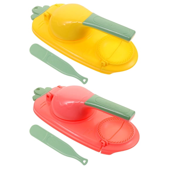 TEHAUX 2 Sets Dumpling Skin Maker Mold Plastic Double End Pressing Tool for Homemade Dumplings and Cooking