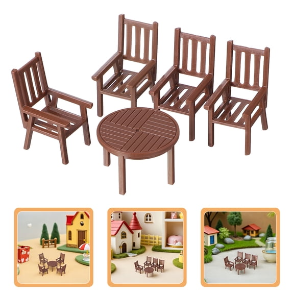 TEHAUX Dollhouse Furniture Set, Sturdy Plastic, Lifelike Charm for Model Scenes, 2Sets