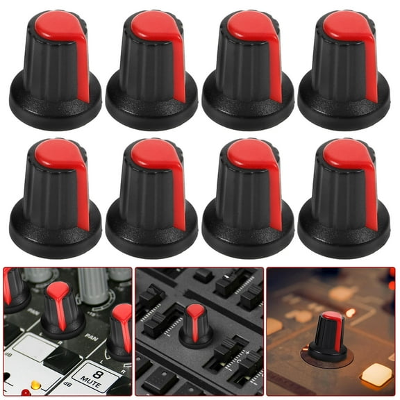 TEHAUX  20 Pcs DJ Equipment Parts Control Knob Knobs Guitar Pedal Red