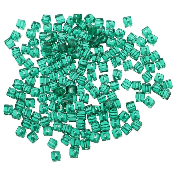 TEHAUX 200Pcs Clear Green Candy Cube Glass Beads for Unique Jewelry Crafting Projects
