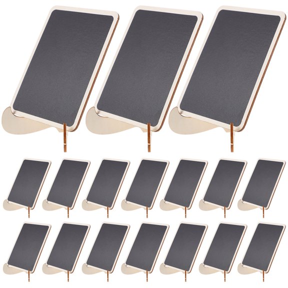 TEHAUX 20 Pack Mini Wooden Chalkboard Signs, Black Decorative Table Labels for Weddings, Restaurants, Parties, Message Notes