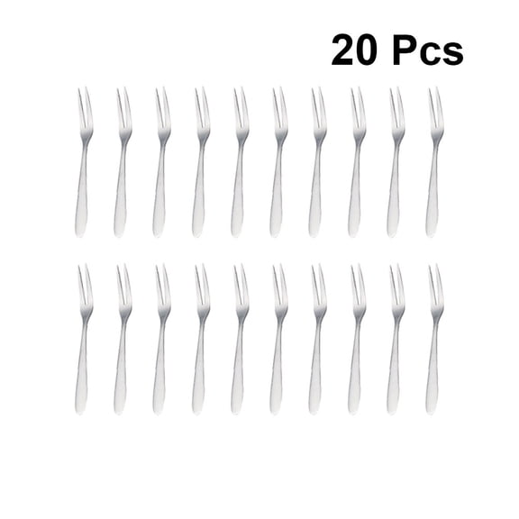 TEHAUX 20Pcs Elegant Stainless Steel Small Fruit Forks For Appetizer Dessert Bar Snacks