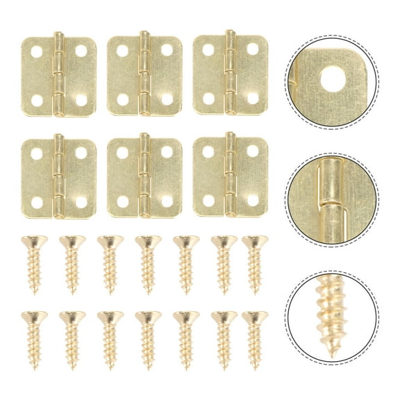 TEHAUX 20Pcs Hinge 80Pcs Screws Small Box Hinges Self Closing for Jewel Case Box Handicraft Makers
