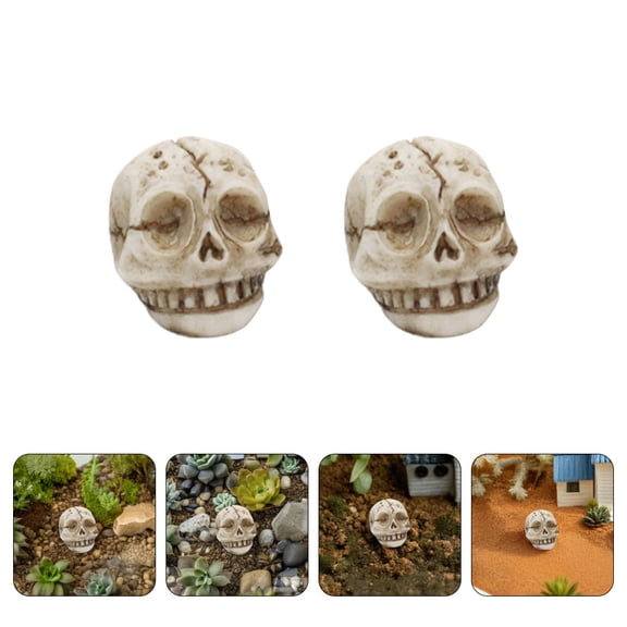 TEHAUX Resin Skull Decor Beige Unique Design Weather-Resistant Versatile for Gardens Aquariums 20Pcs