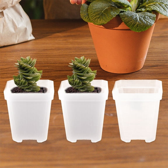 TEHAUX 24Pcs Square Plastic Planters For Indoor Gardening With Artistic Touch