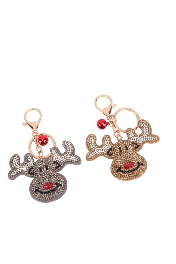 2-Pack Bell Shaped Metal Keychain Set, Christmas Key Holder, Decorative Holiday Accessories