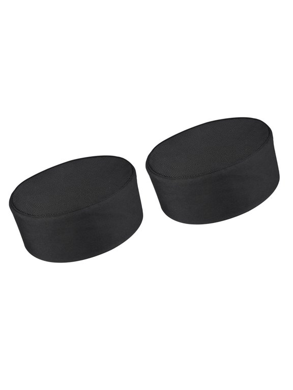 2-Pack Black Chef Caps with Elastic Band for Catering, Kitchen, Restaurant, and Food Service Professionals