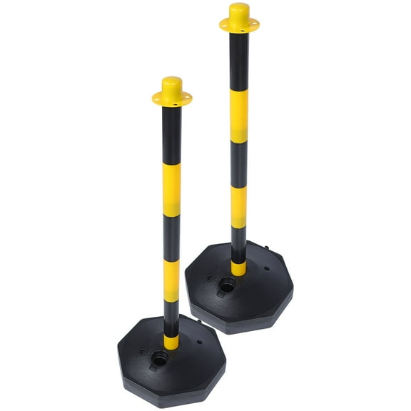 TEHAUX 2Pack Height Adjustable Plastic Cone Warning Column for Accident Prevention 11.8x3.7x3.7in