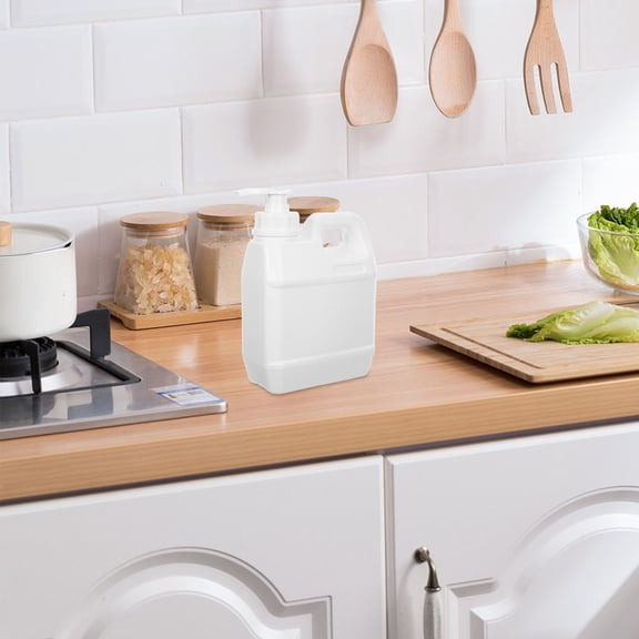 TEHAUX 2Pack Liquid Pump Bottles 11.8x5.2x2.8in For Travel Use Hdpe White