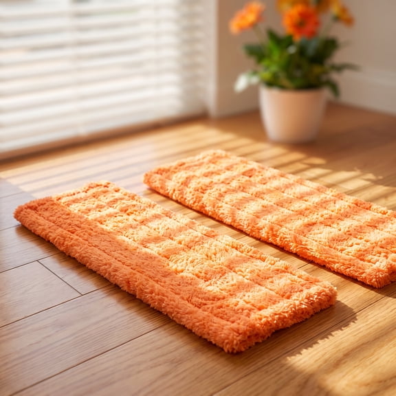 TEHAUX 2-Pack Orange Microfiber Chenille Replacement Mop for Stores, Size 16.93 x 5.31 x 0.12 Inches