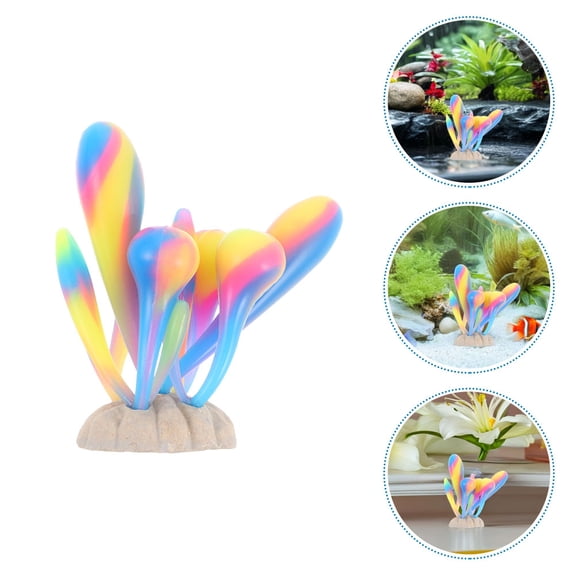TEHAUX 2Pcs Aquarium Ornaments With Irregular Shape For Pet Fish Enthusiasts Multi Realistic Design