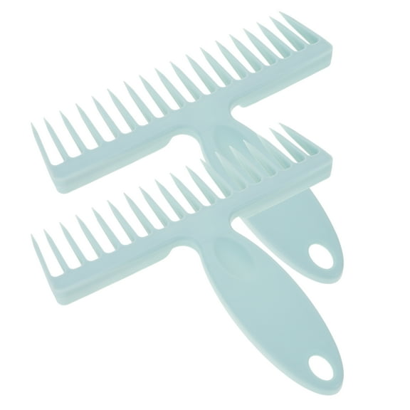 TEHAUX 2Pcs Blue Broom Hair Removal Comb for Vehicle Cleaning Simple Design