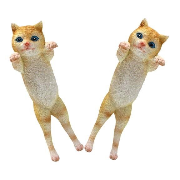 TEHAUX Adorable Resin Cat Figurines Versatile Garden Decor for Plant Pots 2Pcs