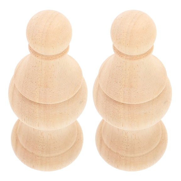 TEHAUX 2Pcs Natural Wood Finials for Flagpole and Bed Post Decoration in Khaki