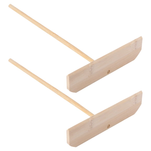 TEHAUX 2Pcs Bamboo Pancake Spreader and Crepe Batter Scraper Natural Lightweight Kitchen Utensils for Even Cooking