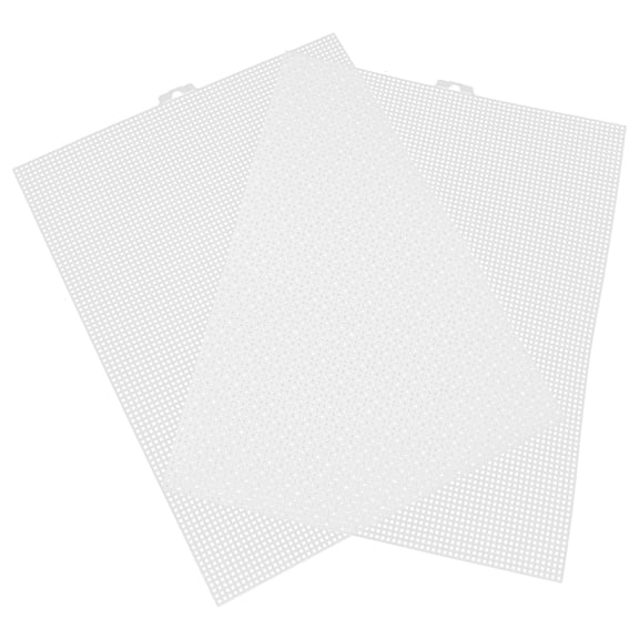 TEHAUX 2Pcs Embroidery Fabric Linen for Diy Embroidery Gridding in White 34x25x0.5in Plastic