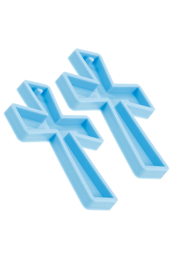 2-Pack Reusable Silicone Molds for Crafting Cross Keychains, Jewelry Making Supplies