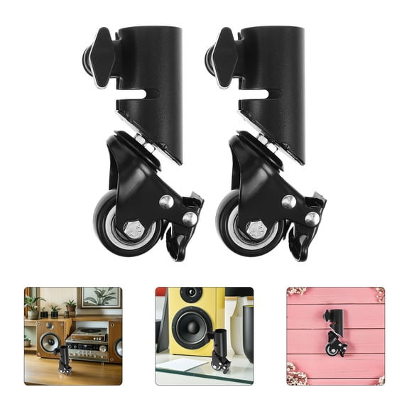 TEHAUX 2Pcs Speaker Tripod Wheels Replacement Silent Swivel Casters for 35Mm Tube Stands