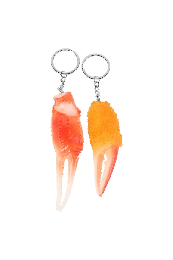 2Pcs Keychains Crab Claw Shape PVC Metal and Daily Use