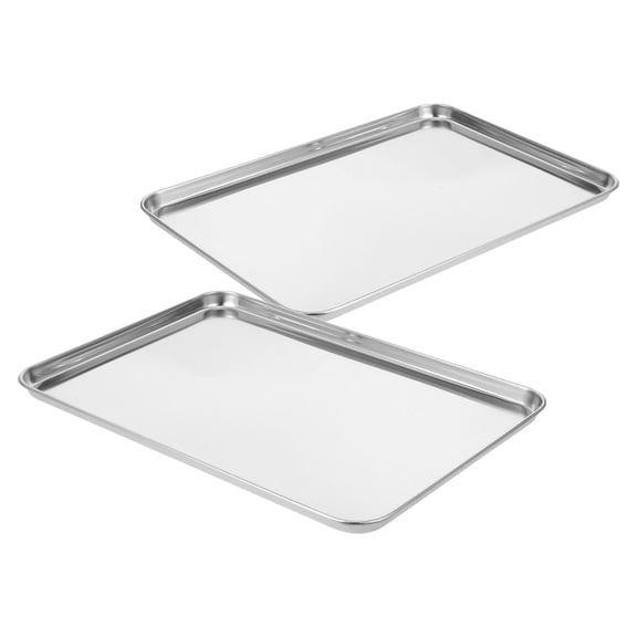 TEHAUX 2Pcs Rectangular Metal Dinner Plate for Steaming Rice Rolls Ideal for Restaurants Use