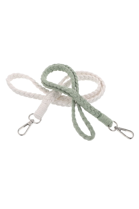 2Pcs Macrame Cotton Rope Lanyard Keychain Handmade Bohemian Neck Strap for Phone Or Keys