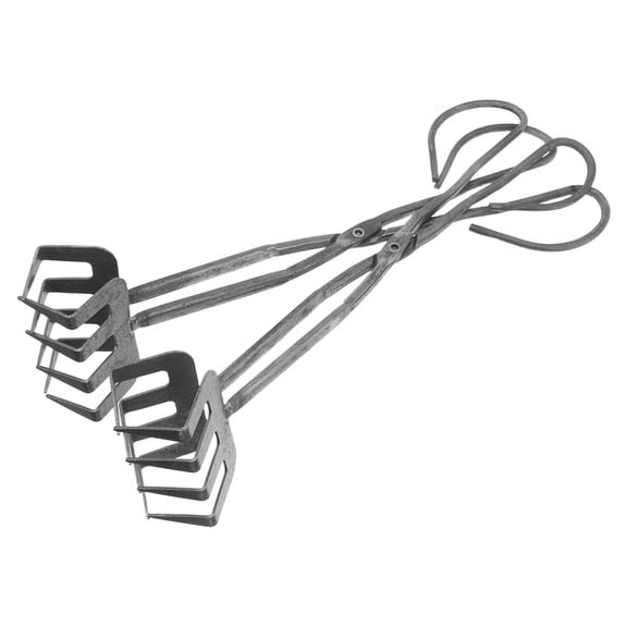 TEHAUX 2Pcs Outdoor Fire Pit Tongs Heavy Duty Metal Scissor Style for Barbecue and Coal