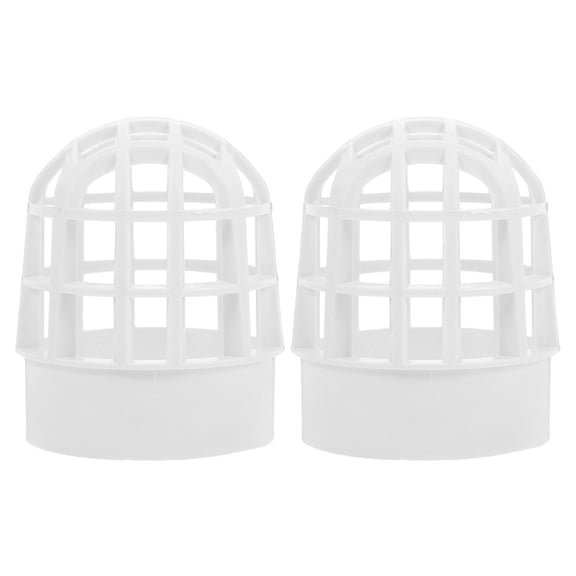 TEHAUX 2Pcs White Gutter Screen with PVC Mesh Guard for Downspout Drain Clog Prevention