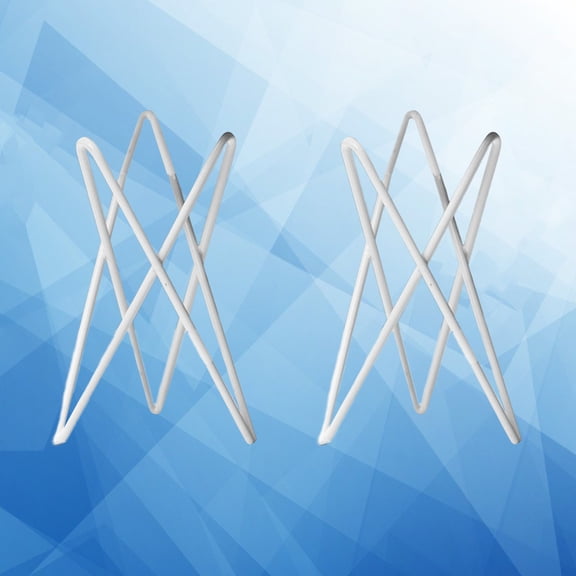 TEHAUX 2Pcs White Iron Plant Tripot Stand for Home Gardening Storage and Display