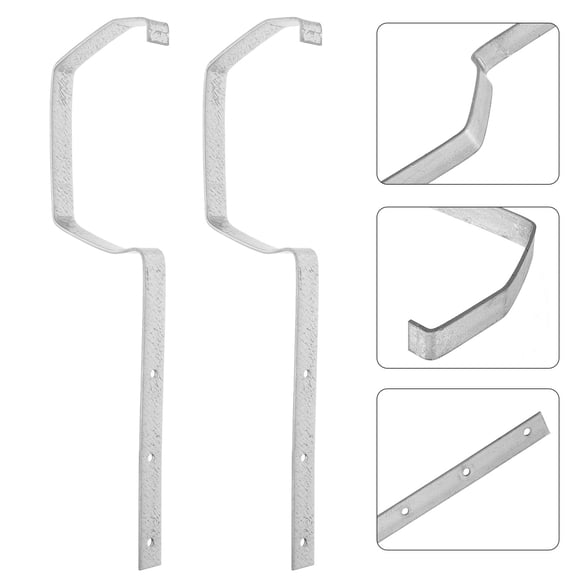 TEHAUX 2Pcs Silver Gutter Clips and Straps for Efficient Rainwater Management and Enhanced Building Appearance