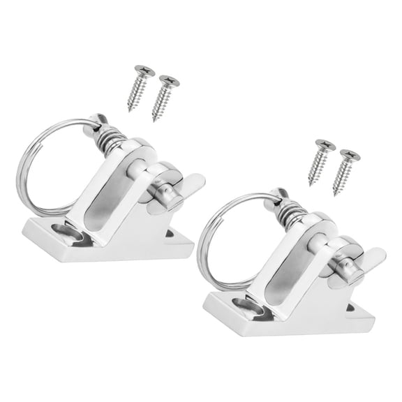 TEHAUX 2pcs Boat Bimini Fitting Hardware Stainless Steel Deck Hinge with Pin
