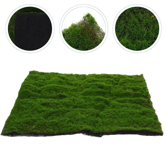 TEHAUX Artificial Lawn For Patio Plastic Fake Green Turf Green 2Pcs