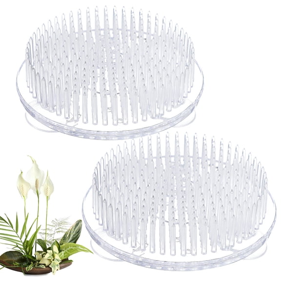 TEHAUX 2-Pack Plastic Flower Frogs for Floral Arrangements, Easy-to-Use Design for Home and Event Decoration