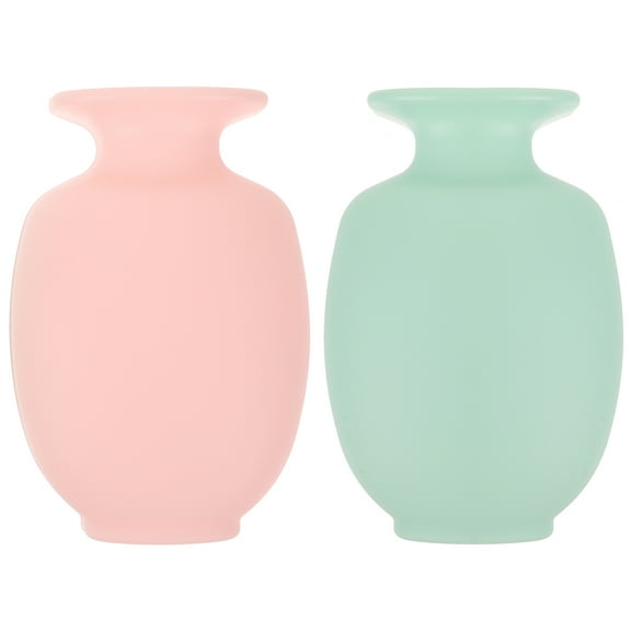 TEHAUX 2Pcs Trendy Flower Vase Wall Mounted Assorted Color for Living Room Decorative