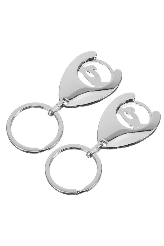 2-Pack Metal Trolley Tokens Keyring Keychain for Daily Use, Bags, Family, Shopping Cart