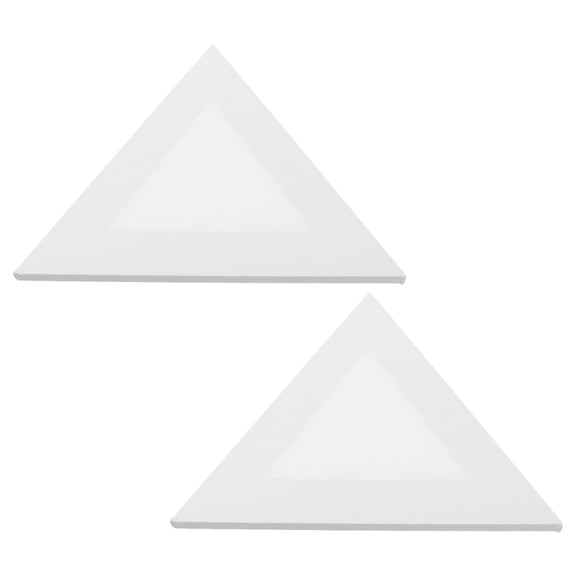 TEHAUX Triangle Art Canvas Board, White, Wood and Canvas, for Home Use, 2Pcs