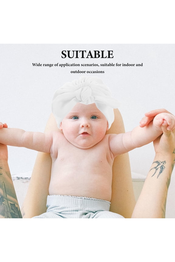 2pcs Baby Winter Hat Knotted Design Cotton Assorted Color Head Protection For Outdoor Use And Hospital