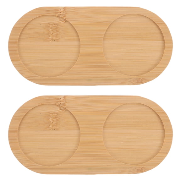 TEHAUX Coffee Cup Tray with Scratch Protection Natural Style 2Pcs Khaki