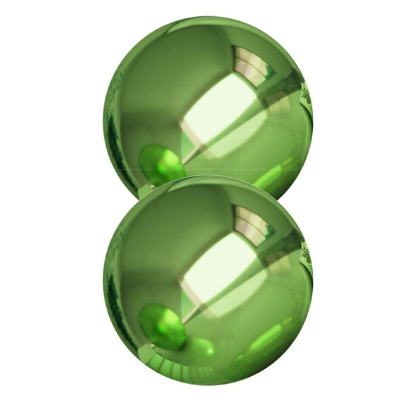 TEHAUX 2Pcs Garden Reflective Spheres Green Metal Mirror Ball for Patio