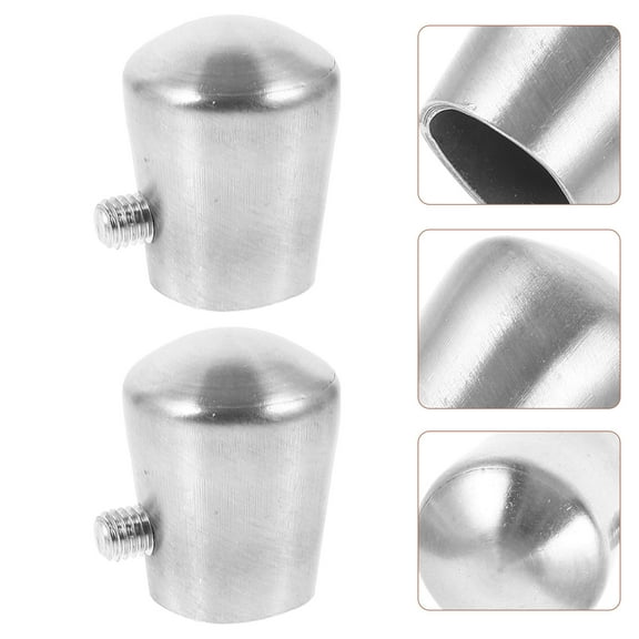 TEHAUX 2pcs Grab Bar End Cap Handrail Plug Fencing Tubing End Cap Rail Support Supply