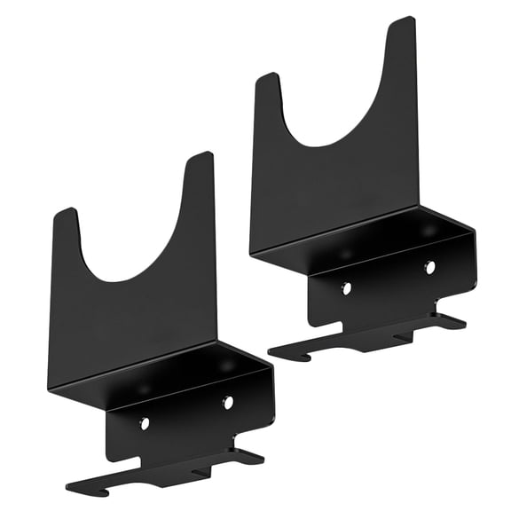 TEHAUX Heavy Duty 2-Pack Black Metal Mount Angle Holders Brackets for Storage Rack Support