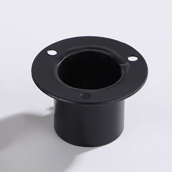 TEHAUX Stainless Steel Black Flange Rod Holder for Curtain Rod Bracket, 2 Pieces Wall Mount Hardware