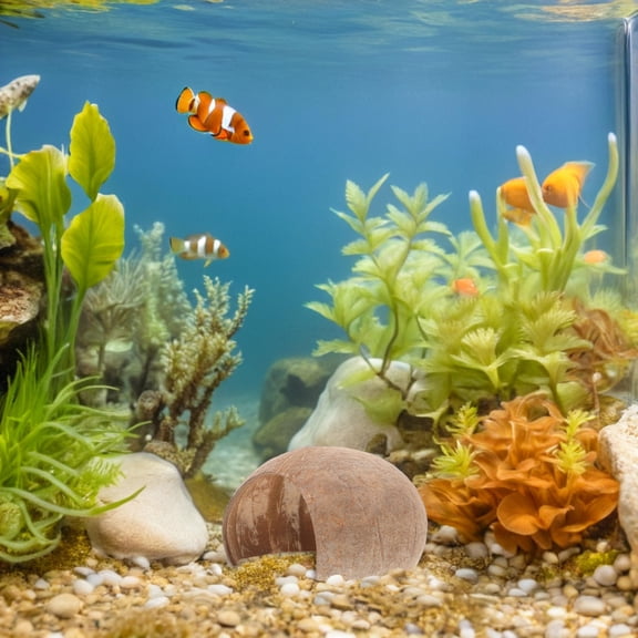 TEHAUX 2Pcs Coconut Shell Reptile Hides Light Brown Aquarium Decor with Multiple Openings