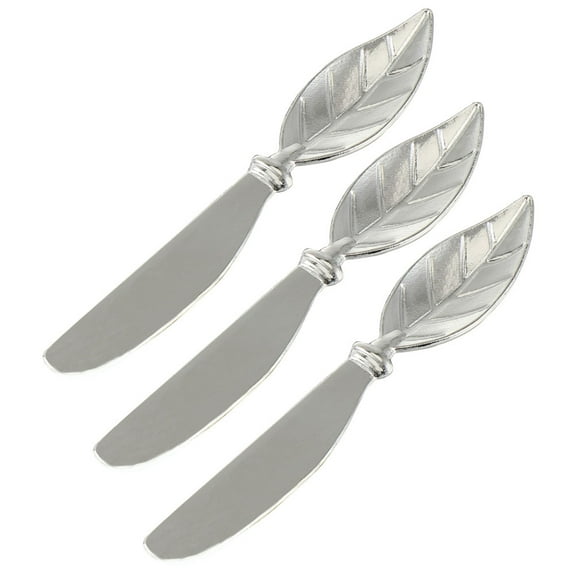 TEHAUX 3 Pcs Butter Knife Spreader Cutter Slicer Cheese Trowel Silver